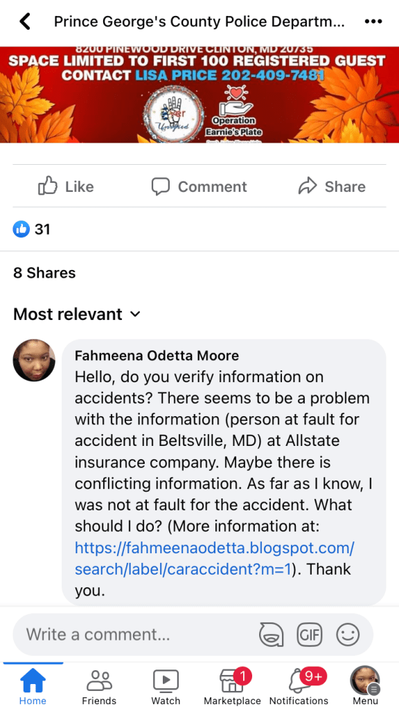 Contact police Fahmeena Odetta Moore