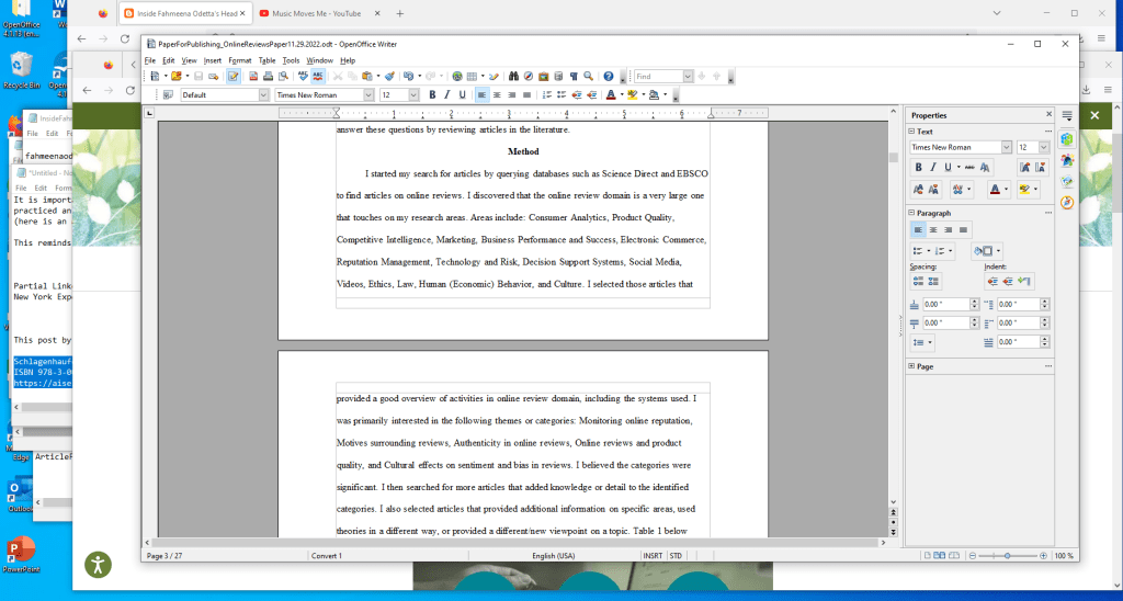 Online Review Paper Excerpt by Fahmeena Odetta Moore