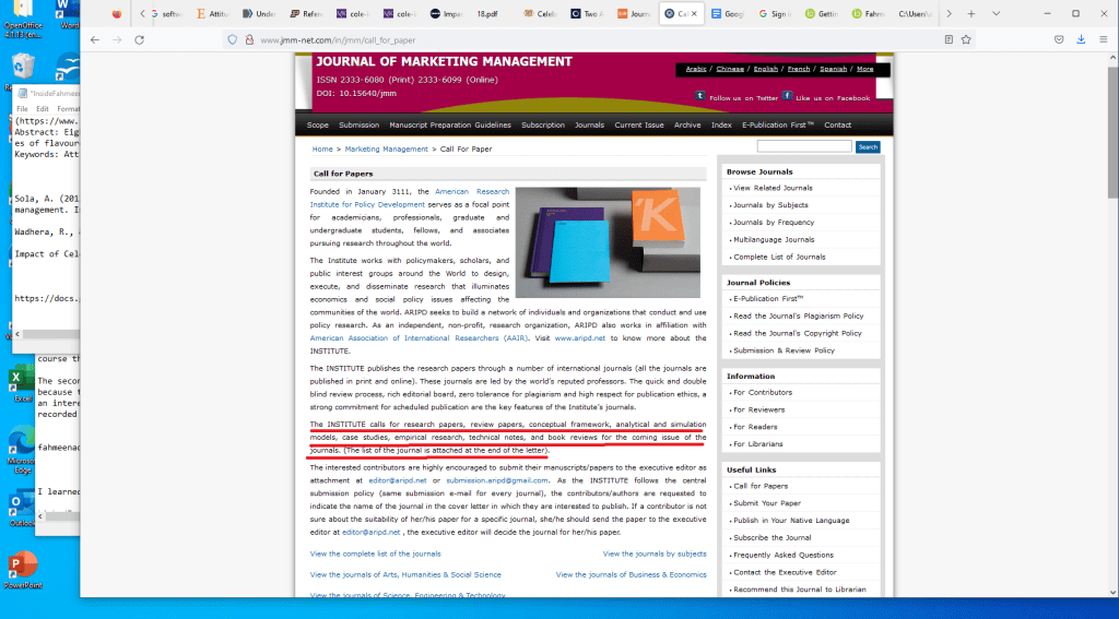 From website of Journal of Marketing Management