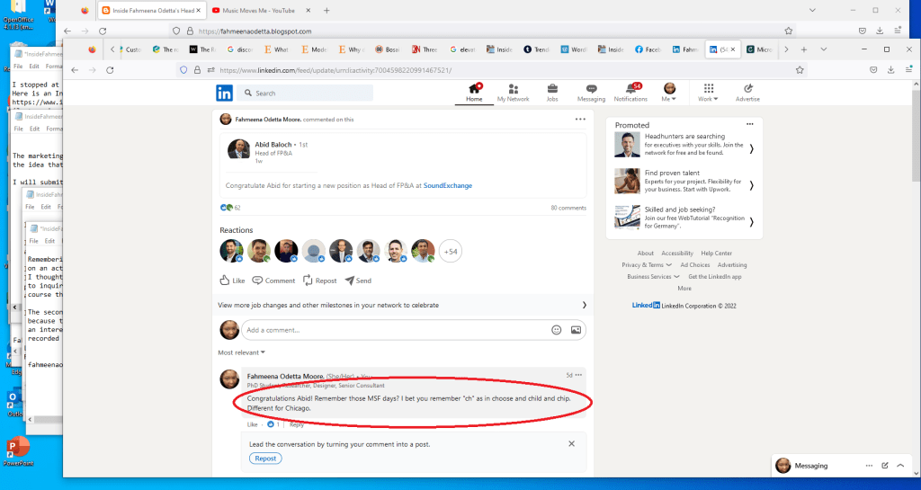 LinkedIn Comment 2 Fahmeena Odetta Moore