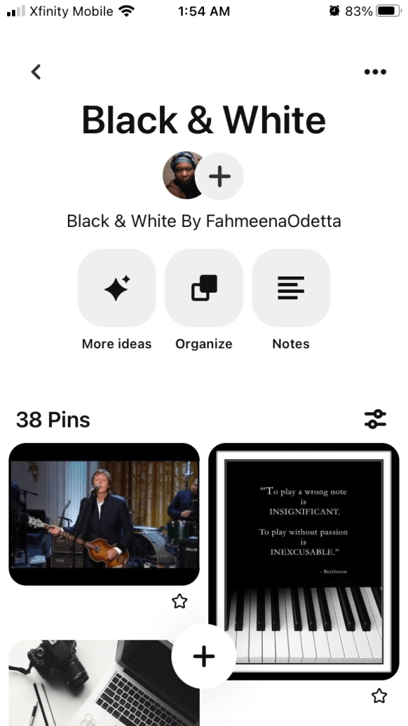 Screenshot of Black & White Fahmeena Odetta Moore