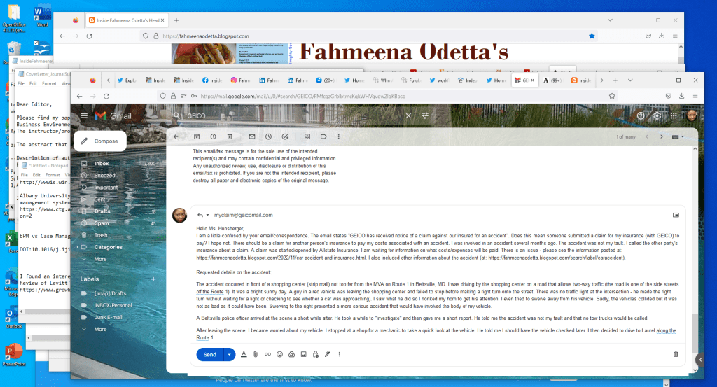Screenshot Insurance GEICO Fahmeena Odetta Moore -2