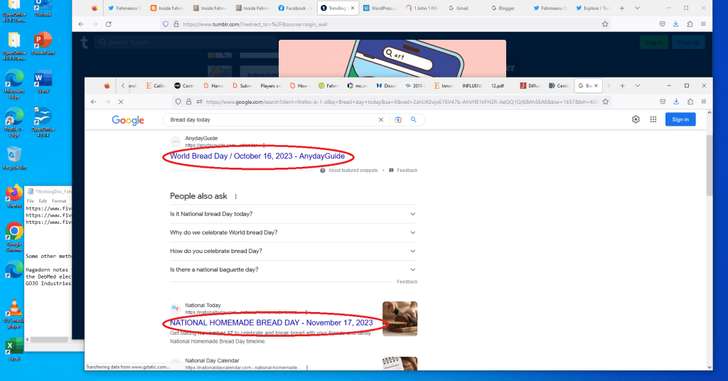 Screenshot showing Bread Days by Fahmeena Odetta Moore