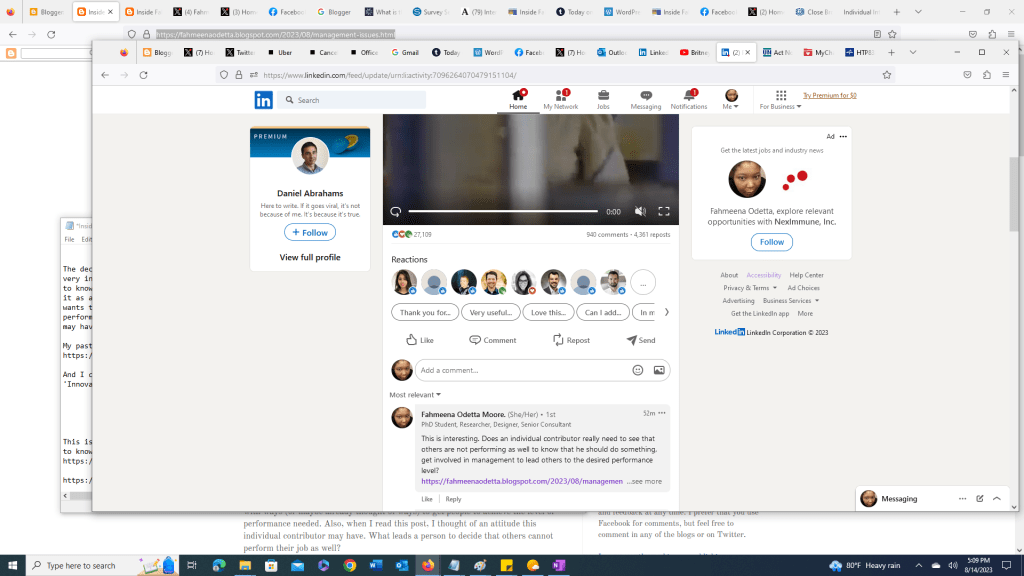 Comment on how an individual contributor should become a manager by Fahmeena Odetta Moore