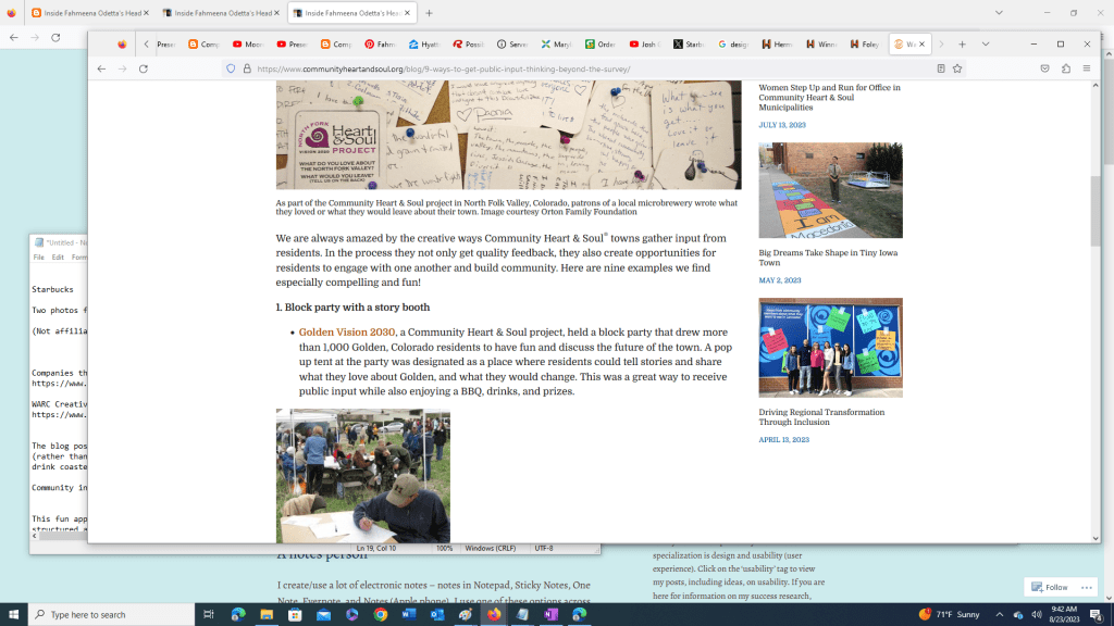 Community input without a survey