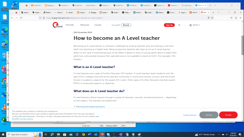 Screenshot A-Level Teacher