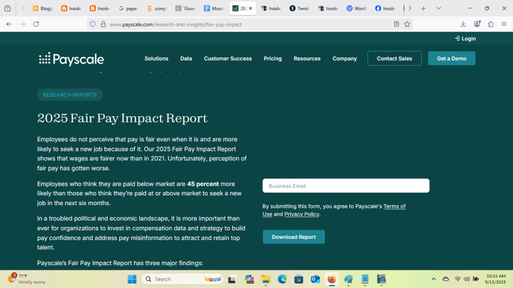 Screenshot showing 2025 Fair Pay Report