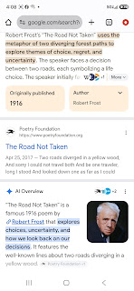 Screenshot of poem description