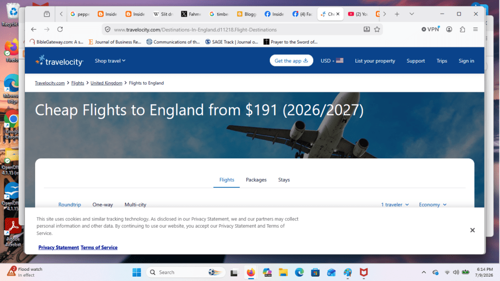 Info on flights to London