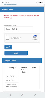 Screenshot showing status